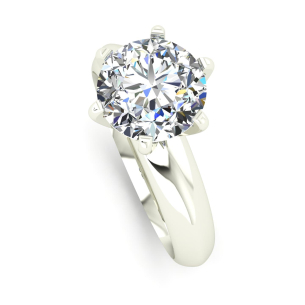 Anel Solitário com Zircônia 8mm Ouro Branco 18k