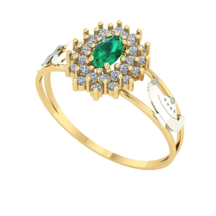 Anel Formatura Oval Grande 2 Fileiras Enfermagem Ouro 18k