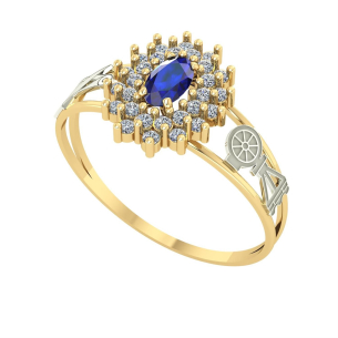 Anel Formatura Oval Grande 2 Fileiras Engenharia Civil Ouro 18k