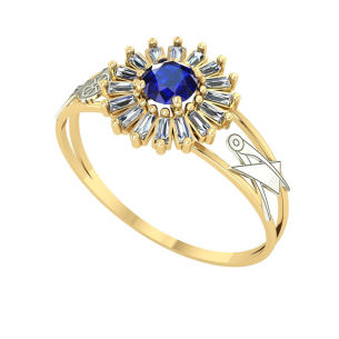 Anel Formatura Pizza Redondo Engenharia Civil Ouro 18k