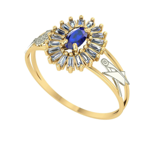 Anel Formatura Pizza Oval Engenharia Civil Ouro 18k