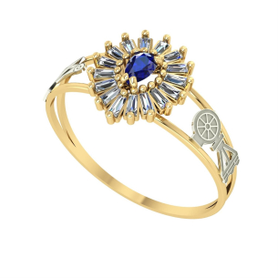 Anel Formatura Gota Pizza Engenharia Civil Ouro 18k