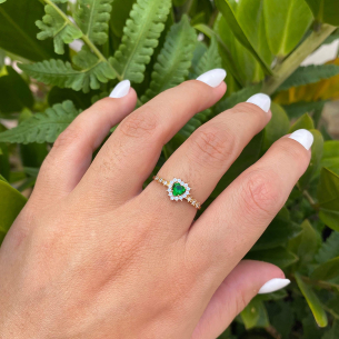 Anel Coração Formatura Aro com Pedras Nutrição Ouro 18k