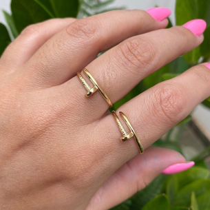 Anel Prego Liso Fininho Ouro 18k