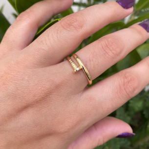 Anel Prego Liso Ouro 18k