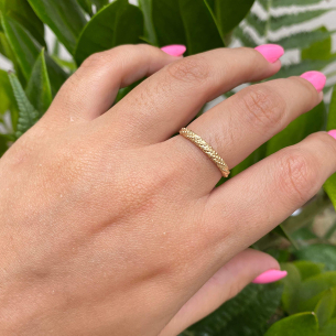Anel Aparador Bolinhas Ouro 18k