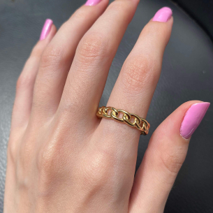 Anel Corrente Liso Ouro 18k