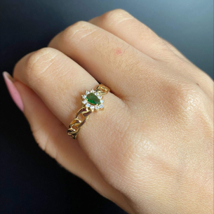 Anel Corrente Gota Ouro 18k