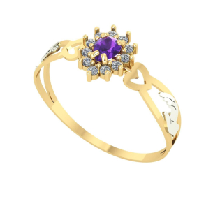 Anel de Formatura Gota com Coração Moda Ouro 18k