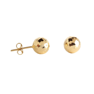 Brinco Bola 9mm Diamantada Ouro 18k