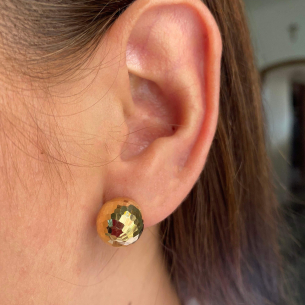 Brinco Bola Diamantada 12mm Ouro 18k