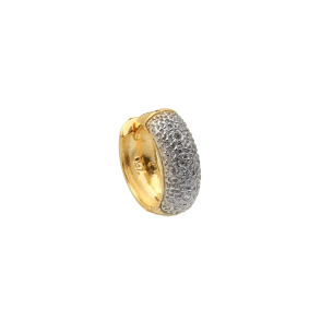 Brinco Masculino Argola Redonda Pavê 1 Unidade Ouro 18k