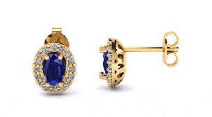 Brinco Oval Fileira Ouro 18k