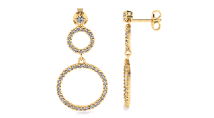 Brinco Argolas Cravejadas Ouro 18k
