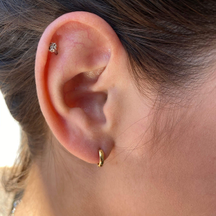 Brinco de Argola Liso Pequeno Ouro 18k