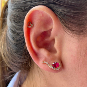Brinco Ear Cuff Gota Ouro 18k