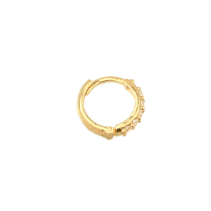 Brinco Masculino Argola Fileira Única Mini 1 Unidade Ouro 18k