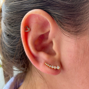 Brinco Ear Cuff Crescente Ouro 18k