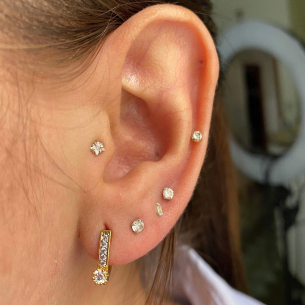 Brinco Fileira Ouro 18k