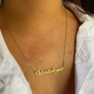 Gargantilha Odontologia Ouro 18k