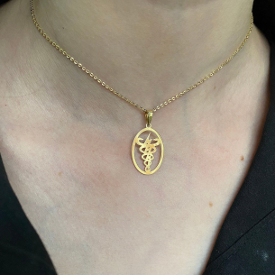 Pingente Fisioterapia Vazado Ouro 18k