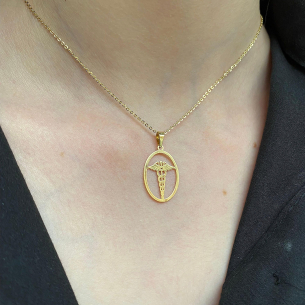 Pingente Medicina Vazado Ouro 18k