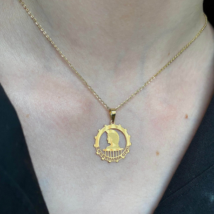 Pingente Formatura Engenharia Civil Redondo Ouro 18k