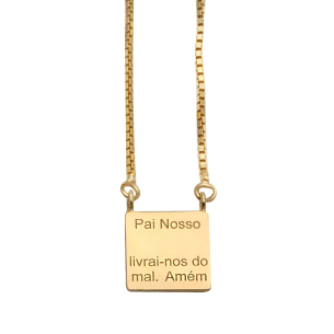 Escapulário Pai Nosso Ouro 18k