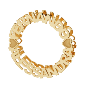 Pingente Mandala com Dois Nomes Personalizados Ouro 18k