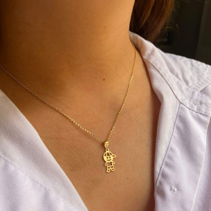 Pingente Menino Vazado Ouro 18k