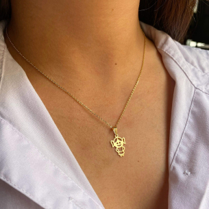 Pingente Menina Vazado Ouro 18k