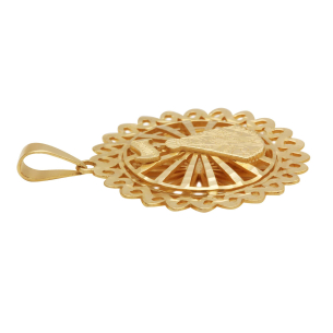 Pingente Mandala Nossa Senhora Aparecida Bordada Ouro 18k