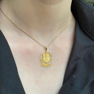 Pingente Nutrição Escrito Ouro 18k