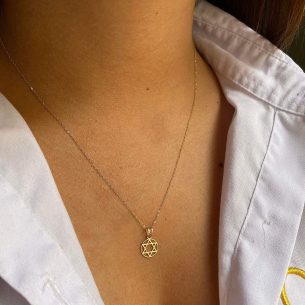 Pingente Estrela de Davi com Aro Ouro 18k
