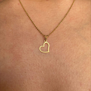 Pingente Coração a Laser Ouro 18k