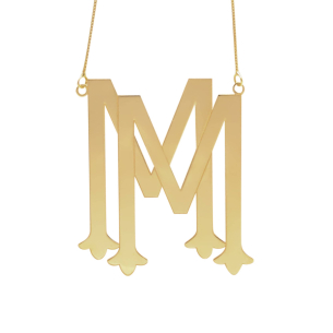 Gargantilha Monograma Personalizado com Duas Letras Ouro 18k