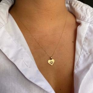 Pingente Patinha Coração Vazada Ouro 18k