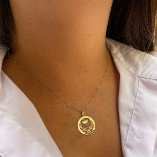 Pingente Profissão Farmácia Redondo Ouro 18k