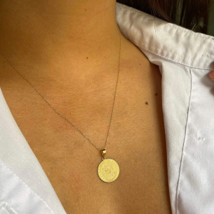 Pingente Placa Batismo Ouro 18k
