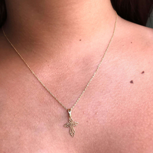 Pingente Cruz Vazada Ouro 18k
