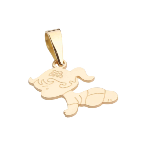 Pingente Bebê Menina Ouro 18k