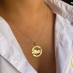 Pingente Menino Nascimento Frase Personalizada Ouro 18k