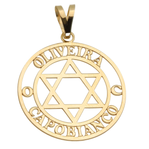 Pingente Estrela de Davi Personalizado Dois 2cm Ouro 18k