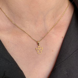 Pingente Anjinho de Neve Ouro 18k