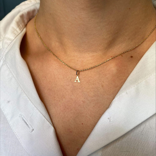 Pingente Letra A Pequena Ouro 18k