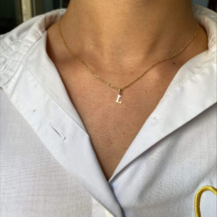 Pingente Letra L Pequena Ouro 18k