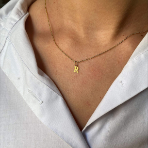 Pingente Letra R Pequena Ouro 18k