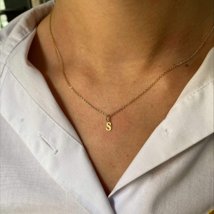 Pingente Letra S Pequena Ouro 18k