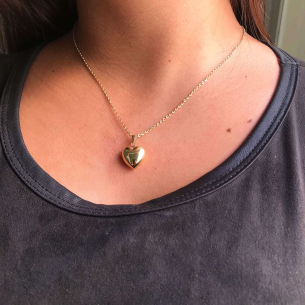 Pingente Coração Duplo Liso Médio Ouro 18k