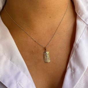 Pingente Chapa Abaulada 10mm Amarela Diamantada Ouro 18k